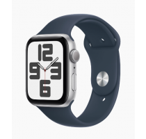 Apple Watch SE 2 Aluminiumgehäuse silber 44mm Sportarmband sturmblau S/M (GPS)
